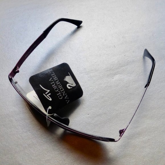 Gloria Vanderbilt Purple Metal Sunglasses Eyewear - Picture 11 of 16